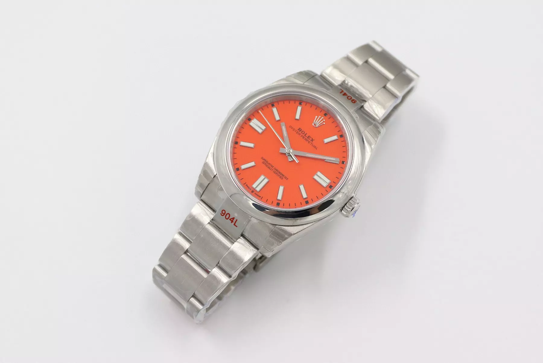 Swiss Rolex Oyster Perpetual Orange Dial Stainless Steel Case And Bracelet Rolex20795