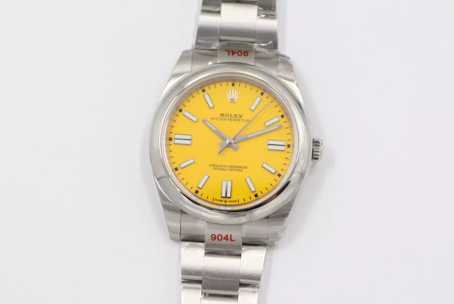 Swiss Rolex Oyster Perpetual Yellow Dial Stainless Steel Case And Bracelet Rolex20797
