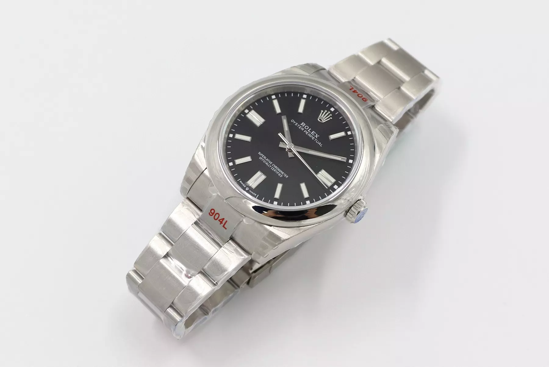 Swiss Rolex Oyster Perpetual Black Dial Stainless Steel Case And Bracelet Rolex20800