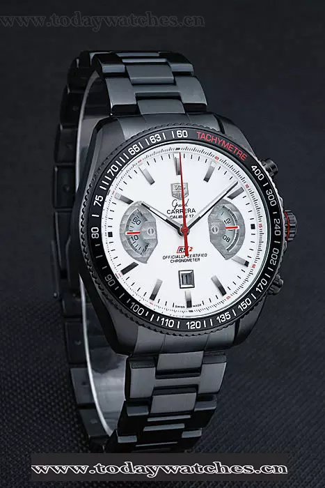Tag Heuer Carrera Black Stainless Steel Case White Dial Pant58746